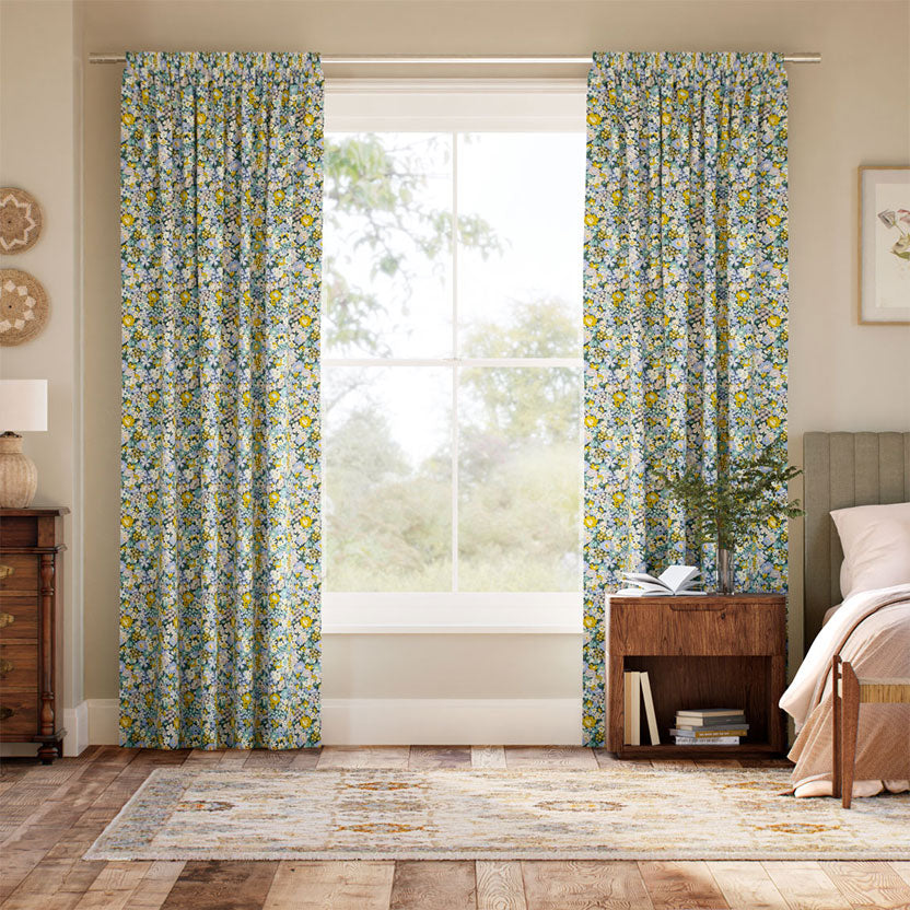 Patterned Pencil Pleat Curtains