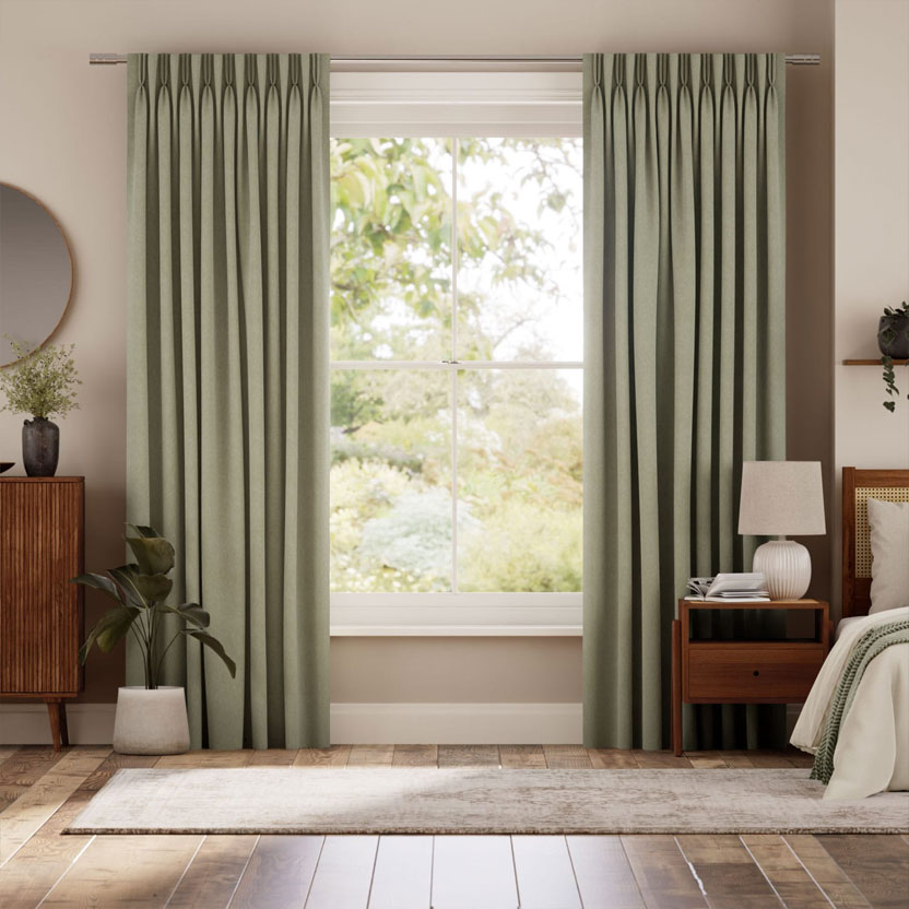 Green Plain & Textured Curtains