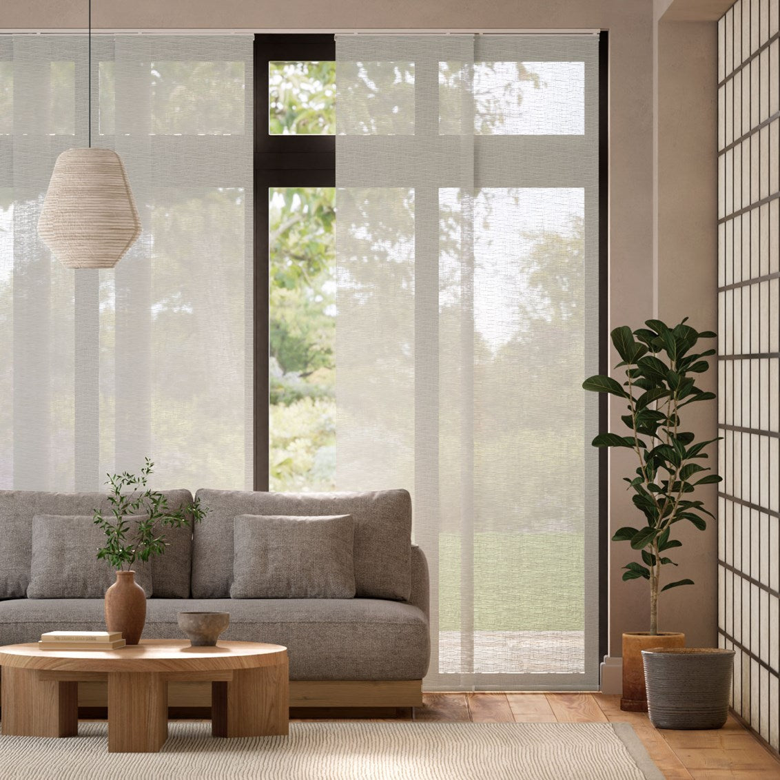 Grey & Silver Panel Blinds