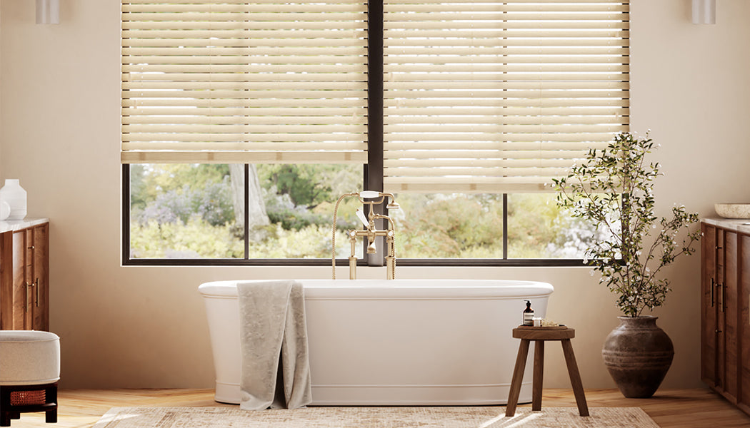 light wood blinds