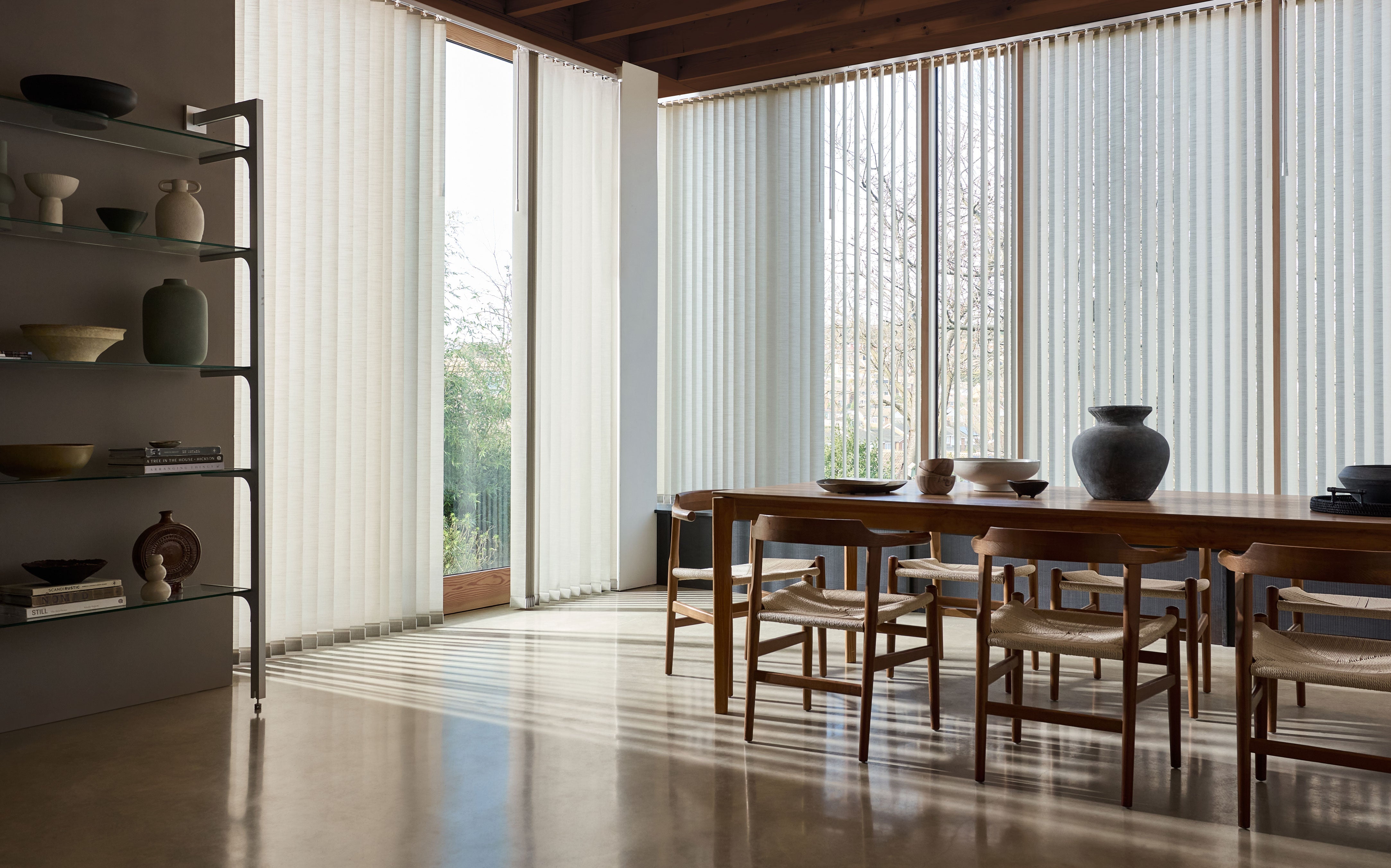 grey vertical blinds