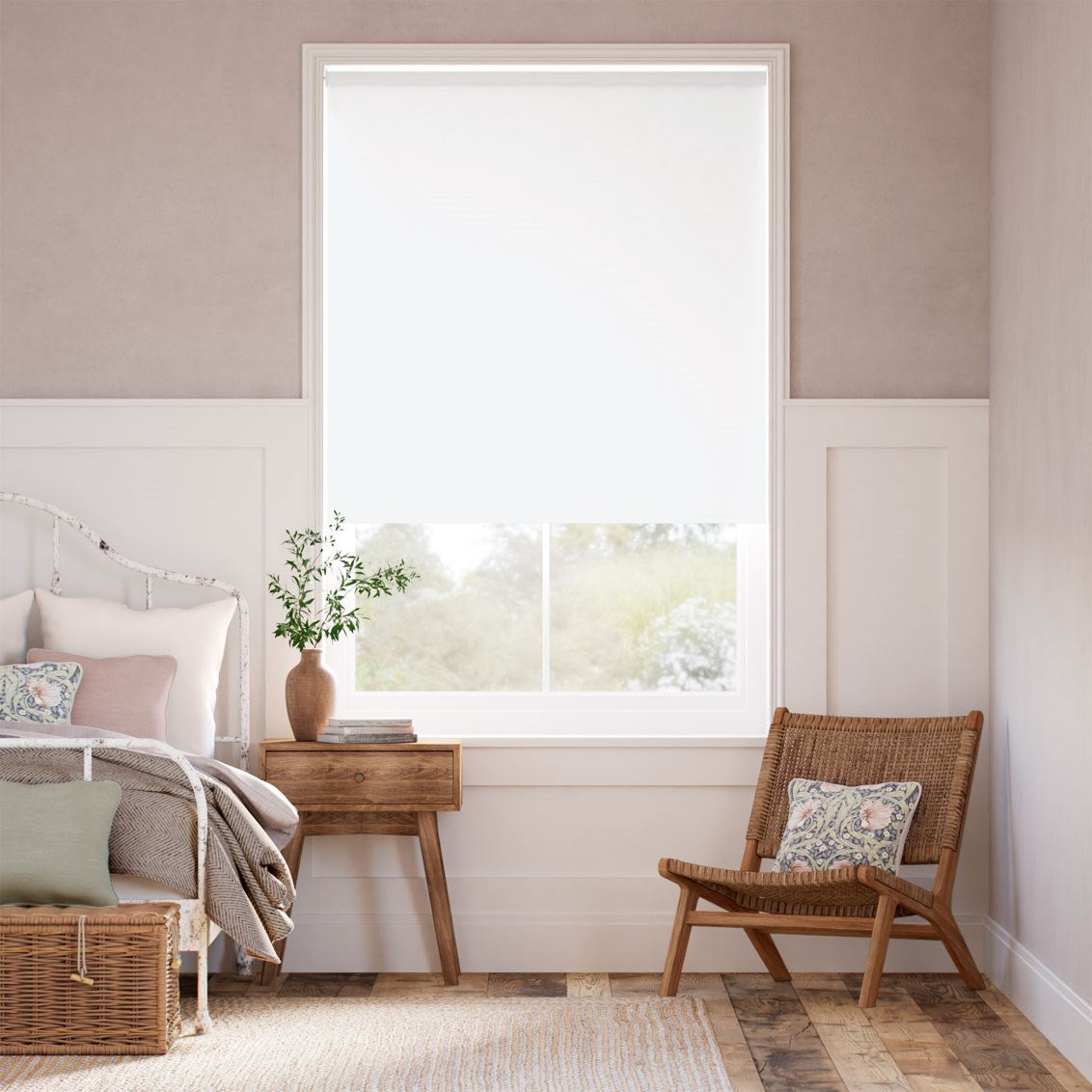 Cadiz Blackout White Roller Blind