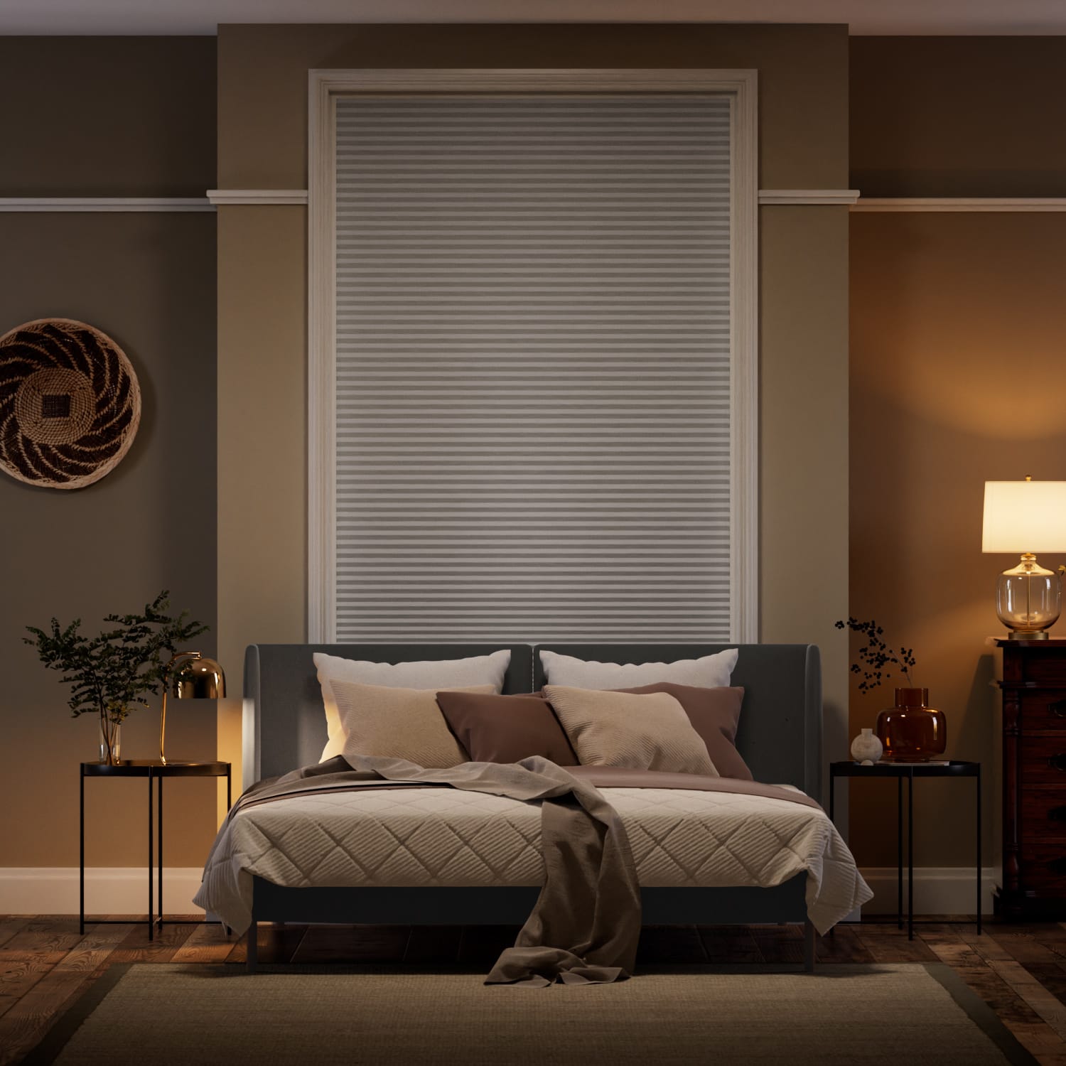 Grey & Silver Blackout Blinds