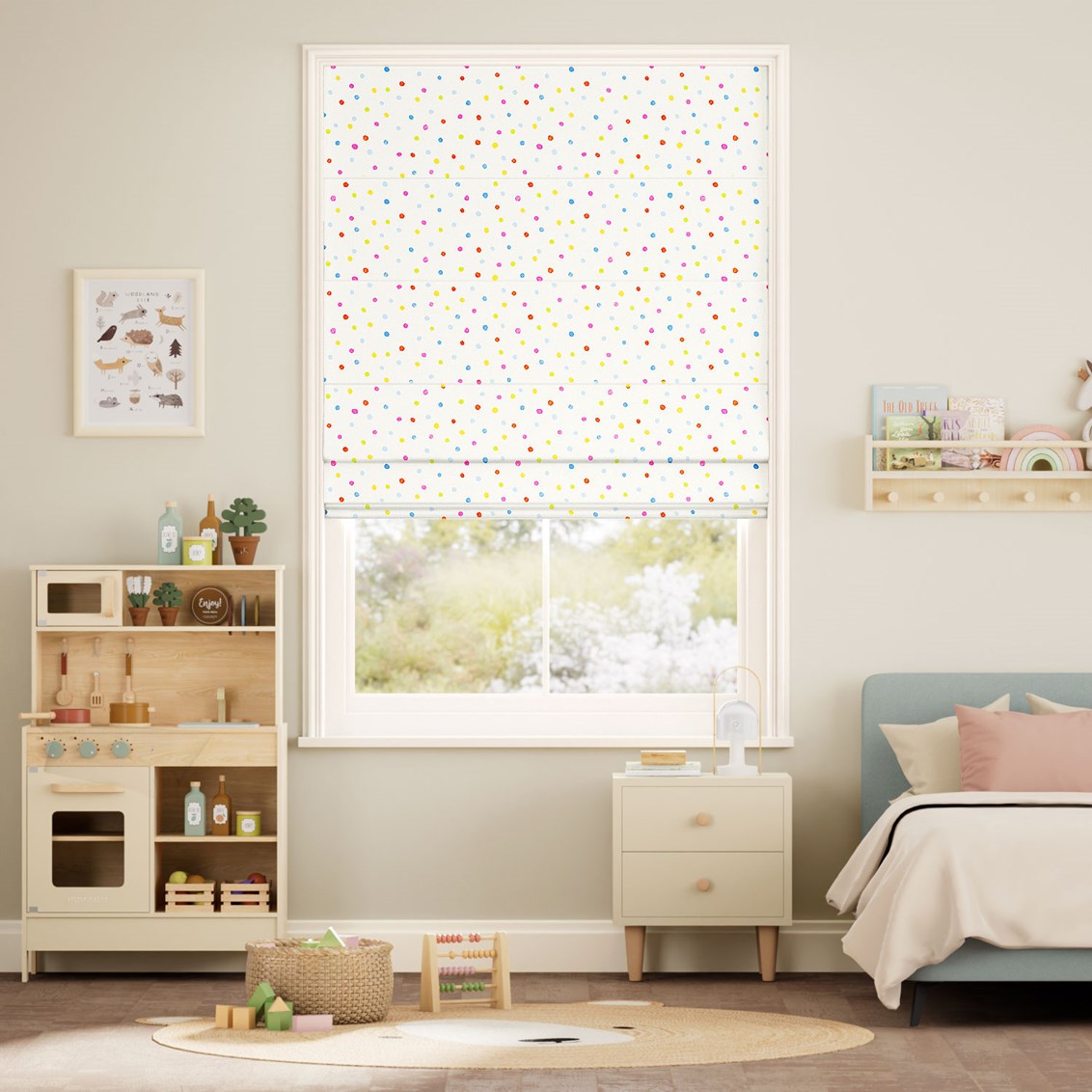 white children's blinds