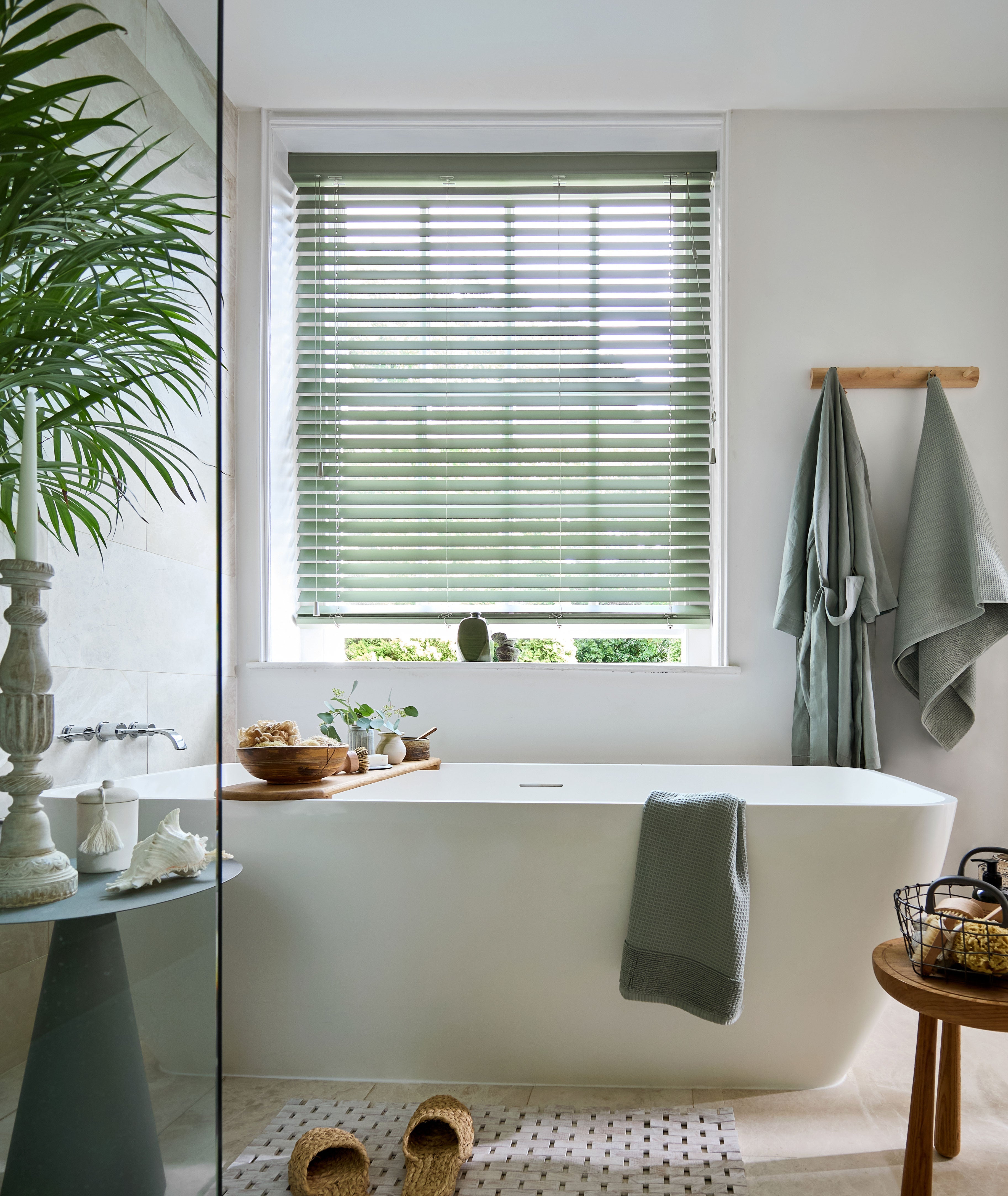 Ideal Home Sage Wooden Blind - 50mm Slat