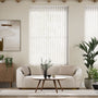 Colorized Pencil Stripe White Vertical Blind 2891