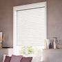 ColorizedZoom Chalk White Grain Faux Wood Blind - 50mm Slat 3166