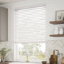 ColorizedZoom Ice White Faux Wood Blind - 50mm Slat 3156