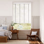 Colorized Tampa Cool White & Silver Faux Wood Blind - 50mm Slat 3216