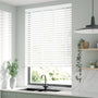 ColorizedZoom Atlanta Bright White & Igloo Faux Wood Blind - 50mm Slat 3220