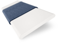 ColorizedSwatch Brightest White and Denim Wooden Blind - 50mm Slat sample image 3254