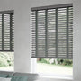 ColorizedZoom Husky Grey & Lead Wooden Blind - 50mm Slat 3261