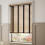 ColorizedZoom Chestnut & Jet Faux Wood Blind - 50mm Slat 3278