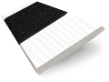 ColorizedSwatch Ice White & Jet Faux Wood Blind - 50mm Slat sample image 3283