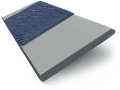 ColorizedSwatch Urban Grey & Oxford Blue Faux Wood Blind - 50mm Slat sample image 3292