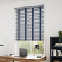 ColorizedZoom Urban Grey & Oxford Blue Faux Wood Blind - 50mm Slat 3292