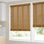 ColorizedZoom Macadamia Oak & Camel Wooden Blind - 50mm Slat 3294