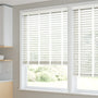 ColorizedZoom Chalk White Grain & Chalk Faux Wood Blind - 50mm Slat 3298