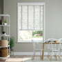 Colorized Chalk White Grain & Smoke Faux Wood Blind - 50mm Slat