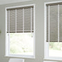 ColorizedZoom Cobblestone Grey & Chalk Faux Wood Blind - 50mm Slat 3300