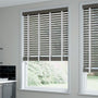 ColorizedZoom Graphite Grain & Tundra Faux Wood Blind - 50mm Slat 3302