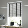 ColorizedZoom Harbour Grey & Jet Faux Wood Blind - 50mm Slat 3305