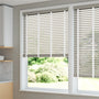 ColorizedZoom Pebble Grey & Chalk Faux Wood Blind - 50mm Slat 3307