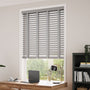 ColorizedZoom Pebble Grey & Smoke Faux Wood Blind - 50mm Slat 3308