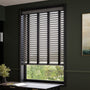 ColorizedZoom Steeple Grey & Jet Faux Wood Blind - 50mm Slat 3311