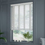 ColorizedZoom Arctic Gloss & Smoke Wooden Blind - 50mm Slat 3355