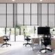 Colorized Contract Atlanta Warm Grey & Midnight Faux Wood Blind - 50mm Slat 3364
