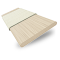 ColorizedSwatch Natural Bamboo Sand & Ivory Wooden Blind - 50mm Slat sample image 3373