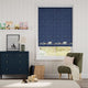 Colorized Winter Animals at Night Blue Roller Blind 3693