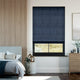 Colorized Paleo Linen Vintage Indigo Roman Blind 6682
