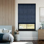 Colorized Paleo Linen Vintage Indigo Roman Blind 6682