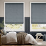 Colorized Paleo Linen Smoky Blue Roman Blind 6677