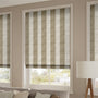 ColorizedZoom Shoreham Linen Coffee & Cream Roman Blind