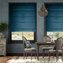 Colorized Ahisma Luxe Faux Silk Blue Azure Roman Blind