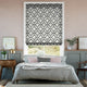 Colorized Lattice Charcoal Roman Blind 6997