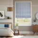 Colorized Hand Painted Stripe Cobalt Roman Blind 7024