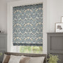 ColorizedZoom William Morris Strawberry Thief Tawny Blue Roman Blind