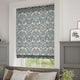 ColorizedZoom William Morris Strawberry Thief Tawny Blue Roman Blind 7094
