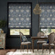 Colorized William Morris Honeysuckle and Tulip Velvet Grey Blue Roman Blind 8943