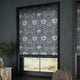 ColorizedZoom William Morris Honeysuckle and Tulip Velvet Grey Blue Roman Blind 8943