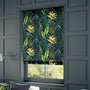ColorizedZoom Inky Botanical Midnight Roman Blind 8936