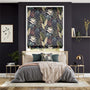 Colorized Electric Inky Botanical Charcoal Roman Blind 7342