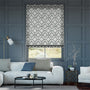 Colorized Electric Lattice Silver Roman Blind 7344