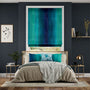 Colorized Watercolour Teal Roman Blind 7528