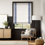 Colorized William Morris Willow Ink & Bijou Linen Alabaster Roman Blind 7650