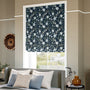 ColorizedZoom Porcelain Garden Rich Cerulean Roman Blind 7803